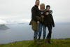 Fríðgerð við familjuni hægst á Lítlu Dímun / Fríðgerð med familien på toppen af Lítla Dímun / Fríðgerð with her family on the top of Lítla Dímun.
