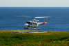 Tyrlan lendur í Mykinesi / Helicopteren lander på Mykines / The helicopter landing in Mykines.