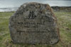 Minnisvarði yvir Nólsoyar Páll / Mindesten over den berømte Nólsoyar Páll / Memorial stone of the famous Nólsoyar Páll.